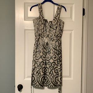Silver swirl formal dress